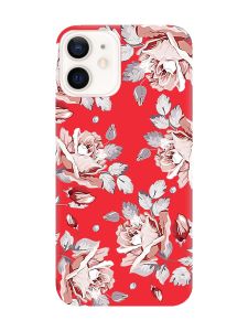Матовий червоний чохол на Apple iPhone 12 / 12 Pro (6.1) :: Фон Троянди (принт 273)