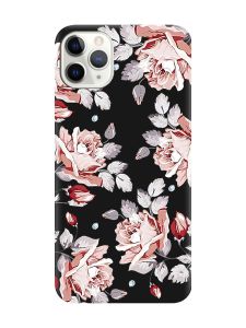 Матовий чорний чохол на iPhone 11 Pro Max (6.5) :: Фон Троянди (принт 273)