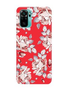 Матовий червоний чохол на Xiaomi Redmi Note 10 / Note 10s :: Фон Троянди (принт 273)