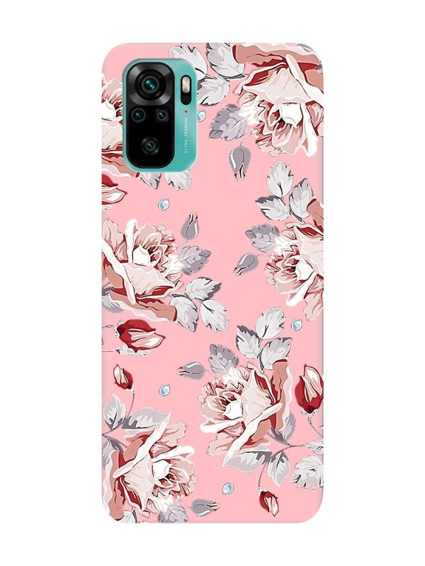 Матовий рожевий чохол на Xiaomi Redmi Note 10 / Note 10s :: Фон Троянди (принт 273)