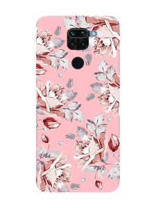 Матовий рожевий чохол на Xiaomi Redmi Note 9 :: Фон Троянди (принт 273)