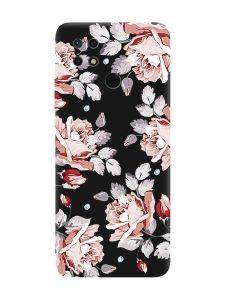 Матовий чорний чохол на Xiaomi Redmi 10C :: Фон Троянди (принт 273)