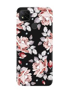 Матовий чорний чохол на Xiaomi Redmi 9C / 10A :: Фон Троянди (принт 273)