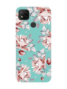 Матовий бірюзовий чохол на Xiaomi Redmi 9C / 10A :: Фон Троянди (принт 273)