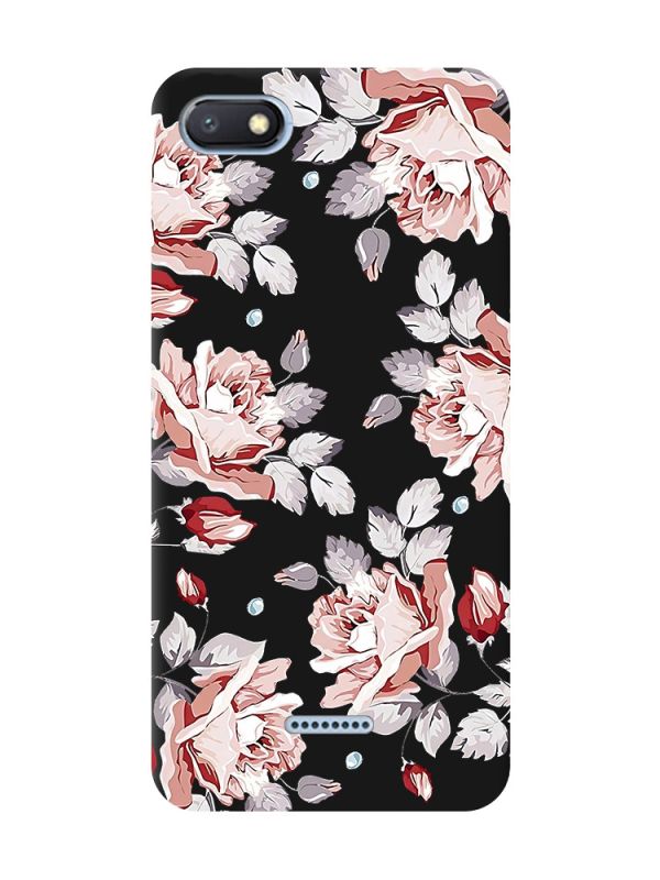 Матовий чорний чохол на Xiaomi Redmi 6A :: Фон Троянди (принт 273)