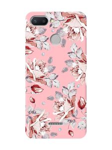 Матовий рожевий чохол на Xiaomi Redmi 6 :: Фон Троянди (принт 273)