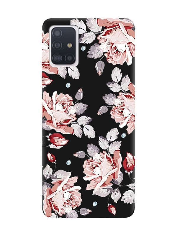 Матовий чорний чохол на Samsung Galaxy A71 / A715 :: Фон Троянди (принт 273)