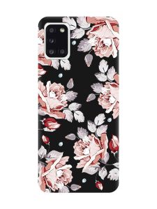 Матовий чорний чохол на Samsung Galaxy A31 :: Фон Троянди (принт 273)