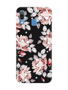 Матовий чорний чохол на Samsung Galaxy A30 (2019) / A20 (2019) :: Фон Троянди (принт 273)