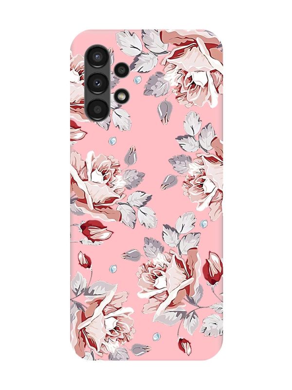 Матовий рожевий чохол на Samsung A13 4G :: Фон Троянди (принт 273)