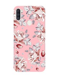 Матовий рожевий чохол на Samsung Galaxy A11 :: Фон Троянди (принт 273)