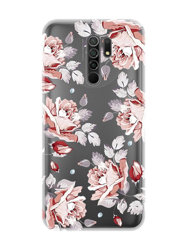 Прозорий чохол на Xiaomi Redmi 9 :: Фон Троянди (принт 273)