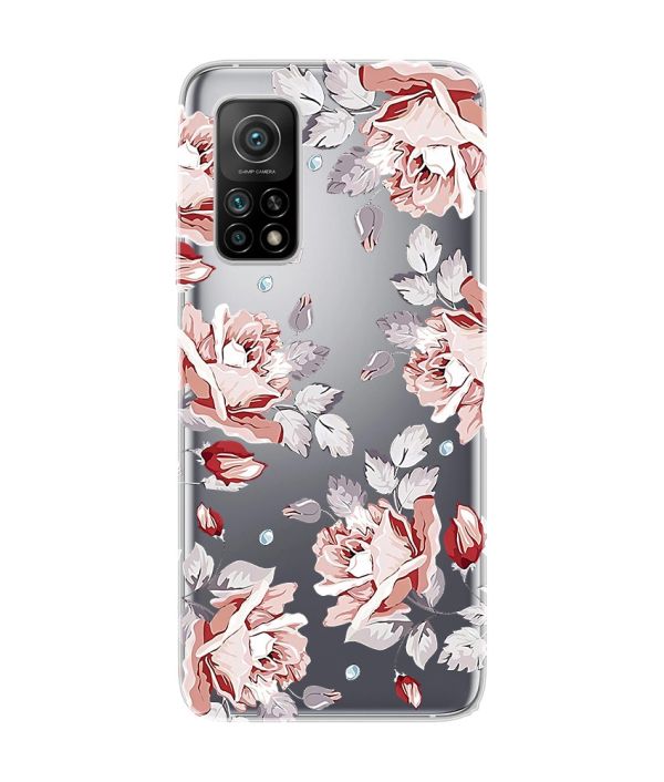 Прозорий чохол на Xiaomi Mi 10T/Mi 10T Pro :: Фон Троянди (принт 273)