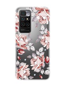 Прозорий чохол для Xiaomi Redmi 10 :: Фон Троянди (принт 273)