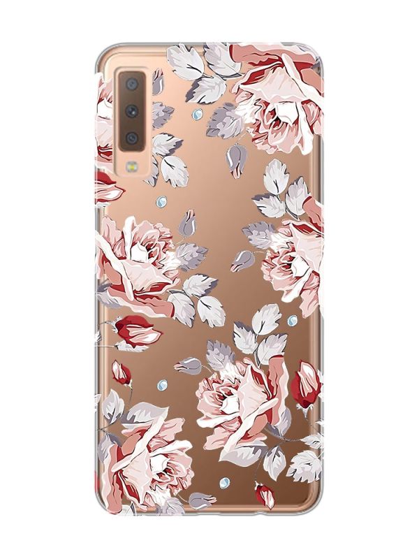 Прозорий чохол на Samsung Galaxy A7(2018) A750 :: Фон Троянди (принт 273)