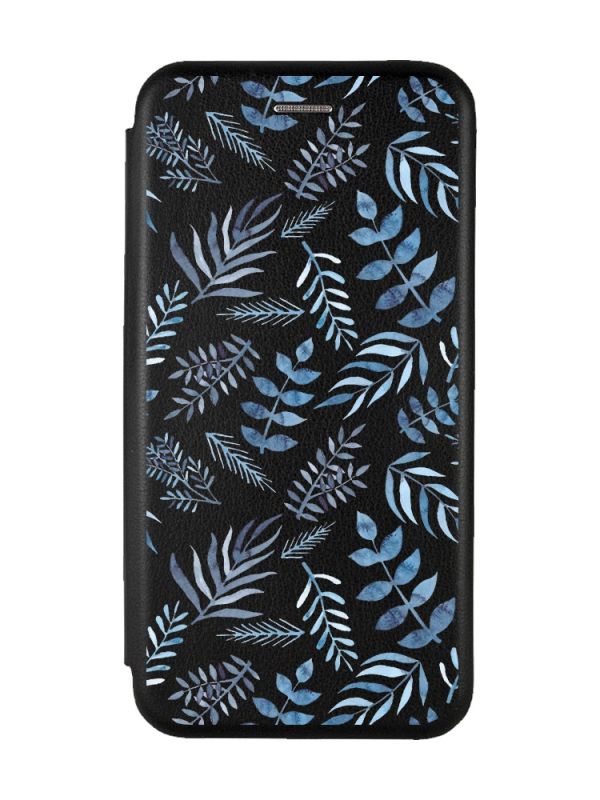 Чохол-книжка з малюнком для Samsung Galaxy A10 (2019) А105 Чорний :: Рослинний фон (принт 276)