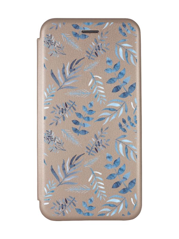 Чохол-книжка з малюнком для Samsung Galaxy A50 (2019) A505/A30s Золотий :: Рослинний фон (принт 276)