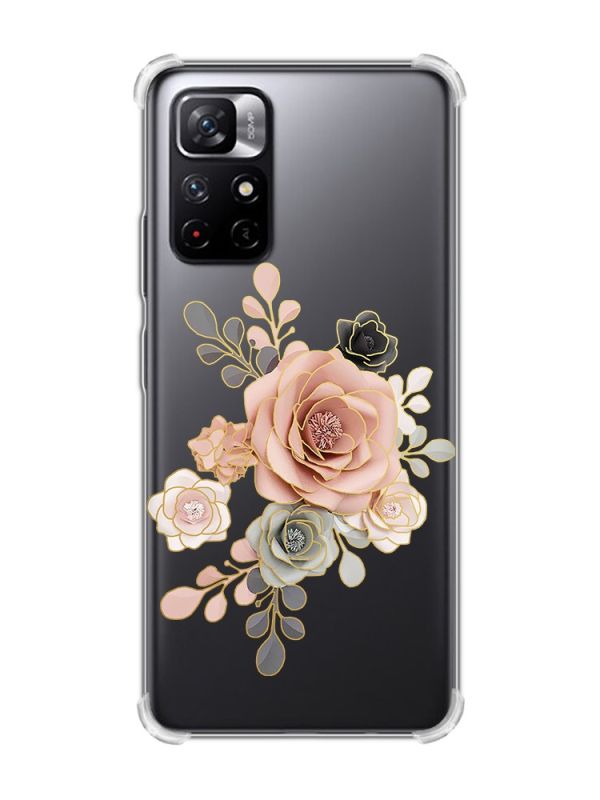 Чохол з потовщеними кутами на Xiaomi Redmi Note 11 5G :: Троянди (принт 275)