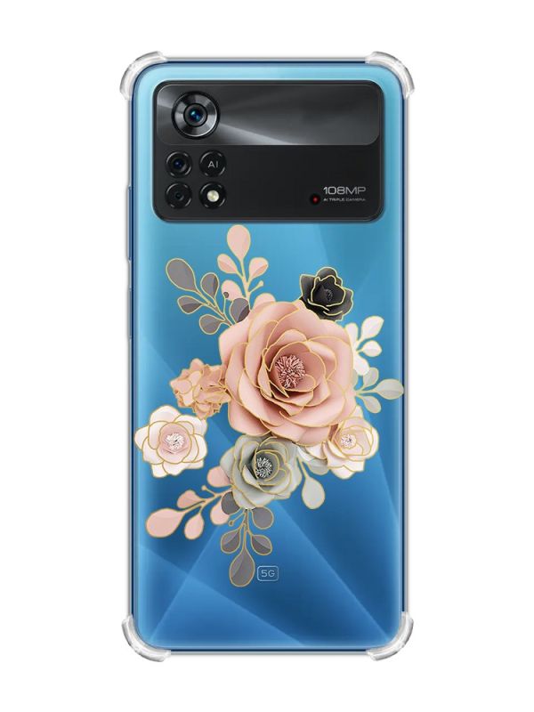 Чохол з потовщеними кутами на Xiaomi Poco X4 Pro 5G :: Троянди (принт 275)