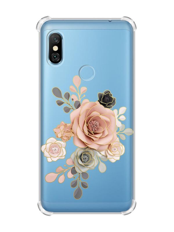 Чохол з потовщеними кутами на Xiaomi Redmi Note 6 Pro :: Троянди (принт 275)