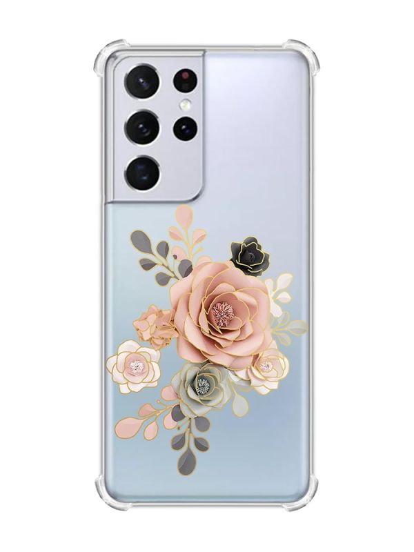 Чохол з потовщеними кутами на Samsung Galaxy S21 Ultra :: Троянди (принт 275)