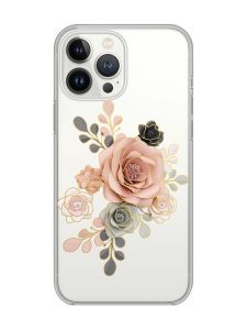 Прозорий чохол із захистом камери на iPhone 14 Pro Max :: Троянди (принт 275)