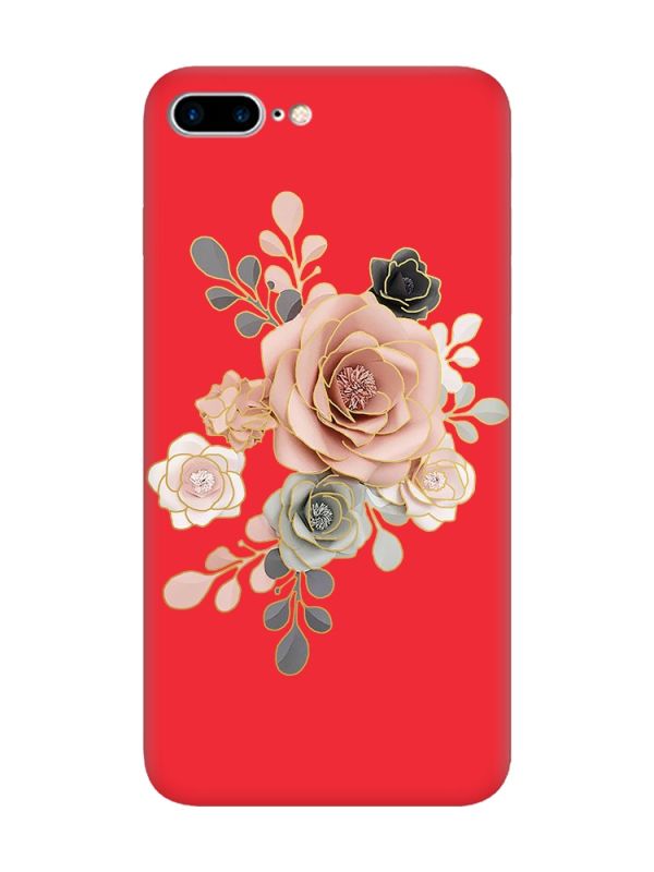 Матовий червоний чохол на iPhone 7 Plus/8 Plus :: Троянди (принт 275)