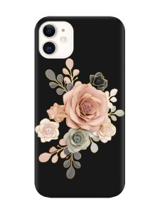 Матовий чорний чохол на Apple iPhone 11 (6.1) :: Троянди (принт 275)
