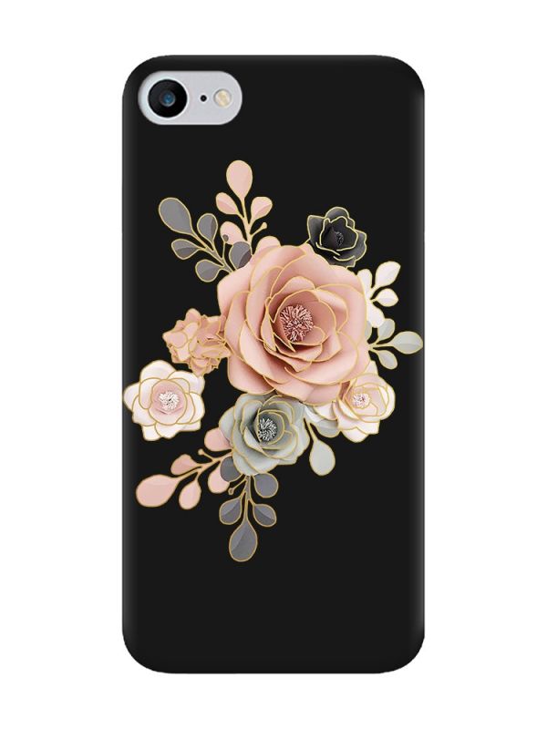 Матовий чорний чохол на iPhone 7 / 8 :: Троянди (принт 275)