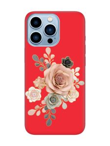 Матовий червоний чохол на Apple iPhone 13 Pro Max :: Троянди (принт 275)