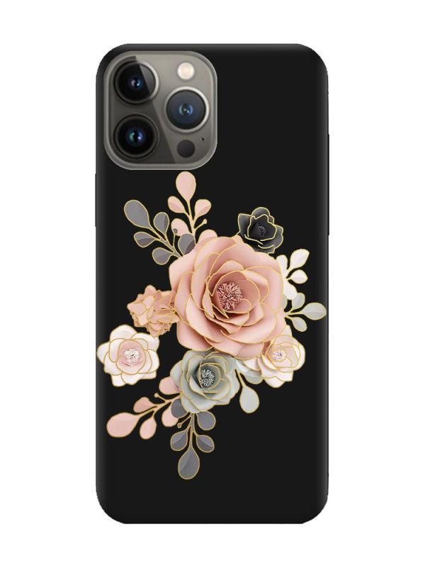 Матовий чорний чохол на Apple iPhone 13 Pro :: Троянди (принт 275)