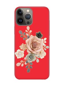 Матовий червоний чохол на Apple iPhone 13 Pro :: Троянди (принт 275)
