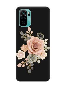 Матовий чорний чохол на Xiaomi Redmi Note 10 / Note 10s :: Троянди (принт 275)