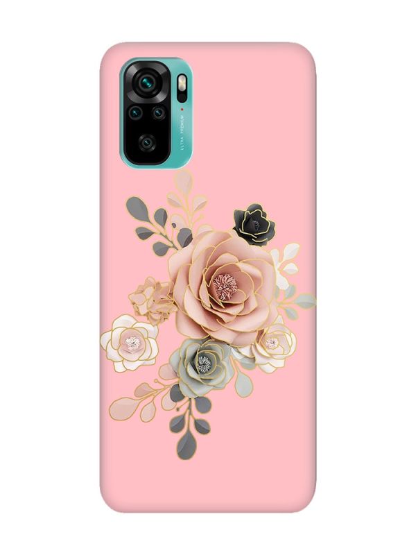 Матовий рожевий чохол на Xiaomi Redmi Note 10 / Note 10s :: Троянди (принт 275)