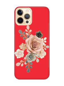 Матовий червоний чохол на Apple iPhone 12 Pro Max :: Троянди (принт 275)