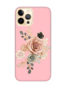 Матовий рожевий чохол на Apple iPhone 12 Pro Max :: Троянди (принт 275)