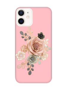 Матовий рожевий чохол на Apple iPhone 12 / 12 Pro (6.1) :: Троянди (принт 275)