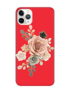 Матовий червоний чохол на iPhone 11 Pro Max (6.5) :: Троянди (принт 275)