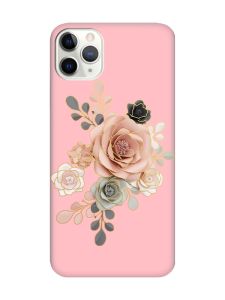Матовий рожевий чохол на iPhone 11 Pro Max (6.5) :: Троянди (принт 275)