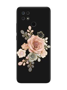 Матовий чорний чохол на Xiaomi Redmi 10C :: Троянди (принт 275)