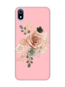 Матовий рожевий чохол на Xiaomi Redmi 7A :: Троянди (принт 275)