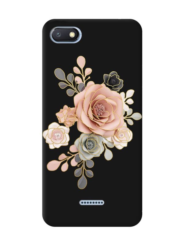 Матовий чорний чохол на Xiaomi Redmi 6A :: Троянди (принт 275)