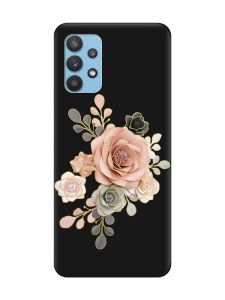 Матовий чорний чохол на Samsung Galaxy A32 :: Троянди (принт 275)