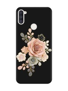 Матовий чорний чохол на Samsung Galaxy A11 :: Троянди (принт 275)