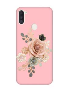 Матовий рожевий чохол на Samsung Galaxy A11 :: Троянди (принт 275)