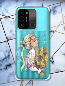 Чохол з потовщеними кутами на TECNO Spark Go 2022 :: Українка з колосками (патріотичний принт 173)