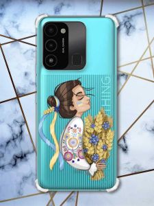 Чохол з потовщеними кутами на TECNO Spark Go 2022 :: Українка з колосками (патріотичний принт 172)
