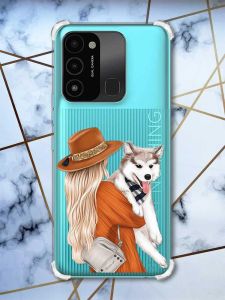 Чохол з потовщеними кутами на TECNO Spark Go 2022 :: Дівчина з песиком (принт 115)