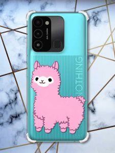 Чохол з потовщеними кутами на TECNO Spark Go 2022 :: Лама рожева (принт 100)