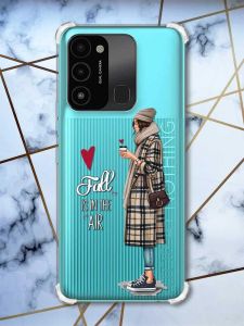 Чохол з потовщеними кутами на TECNO Spark Go 2022 :: Дівчина з кавою (принт 59)